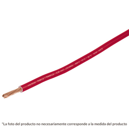 ROLLO DE 100M DE CABLE THHW-LS  #12 AWG ROJO, VOLTECK 46060 *