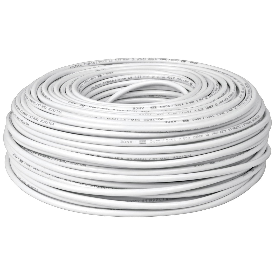 ROLLO DE 100 M DE CABLE THHW-LS 14 AWG BLANCO, VOLTECK 46057 P