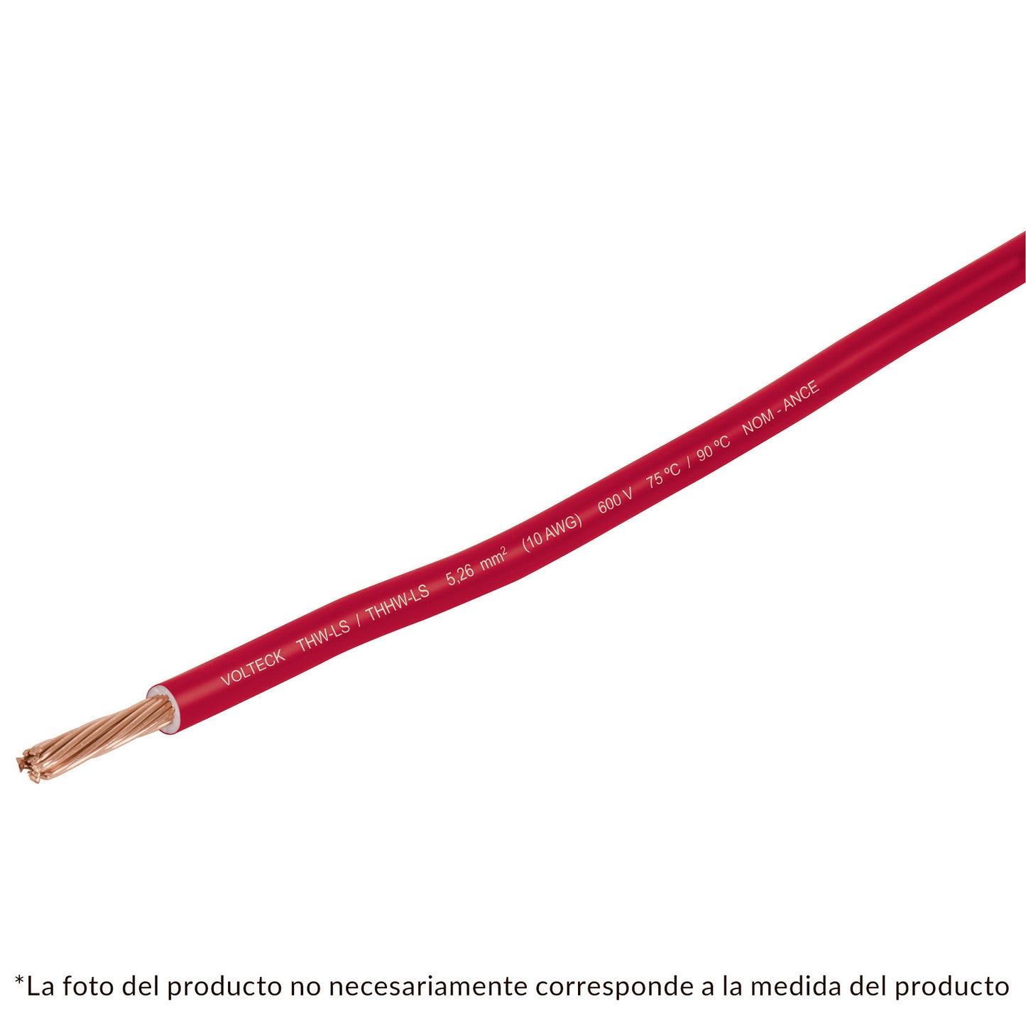 ROLLO DE 100M DE CABLE  THHW-LS #14 AWG, ROJO, VOLTECK 46061 *