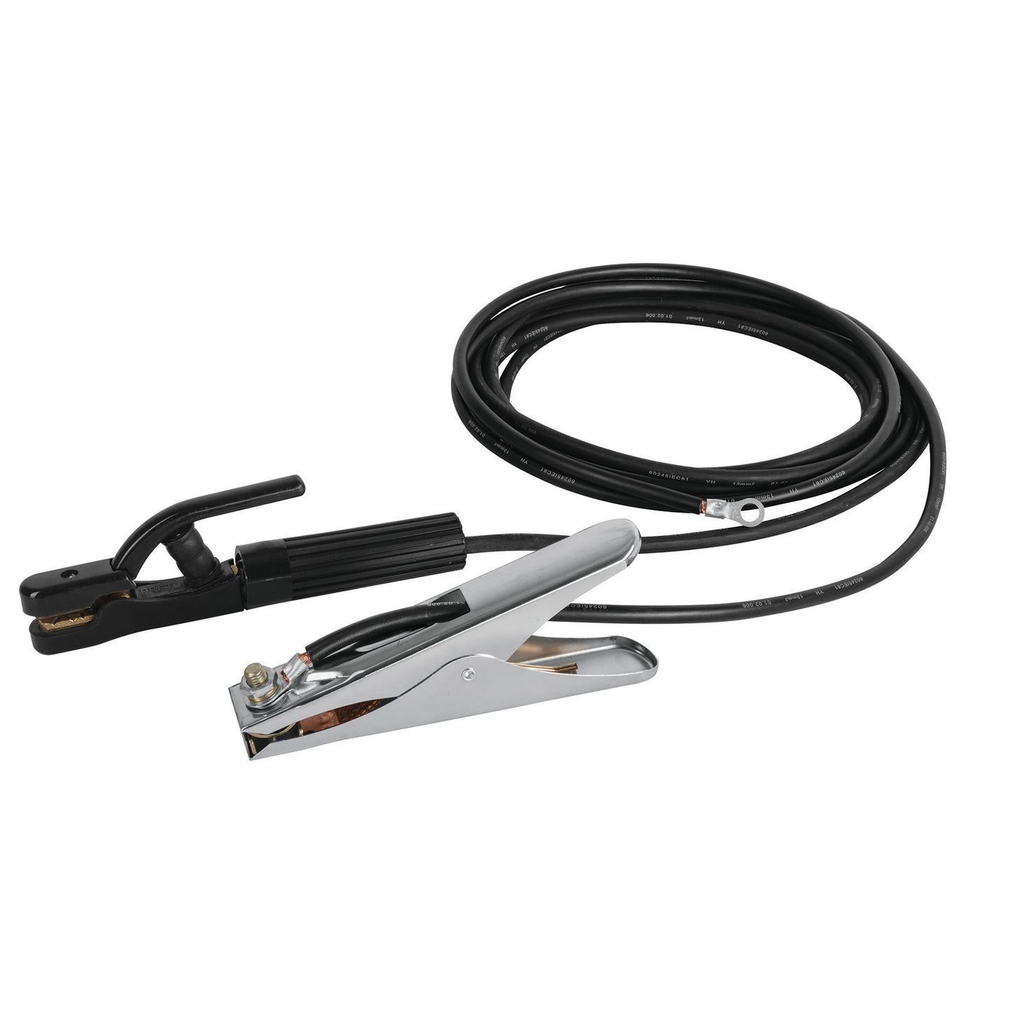 CABLES CON PINZAS DE TIERRA PARA SOLDAR. JGO CON 2 CABLES, PRETUL