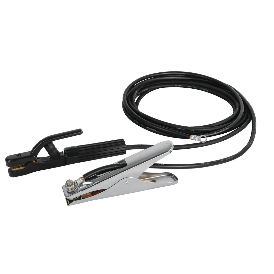 CABLES CON PINZAS DE TIERRA PARA SOLDAR. JGO CON 2 CABLES, PRETUL