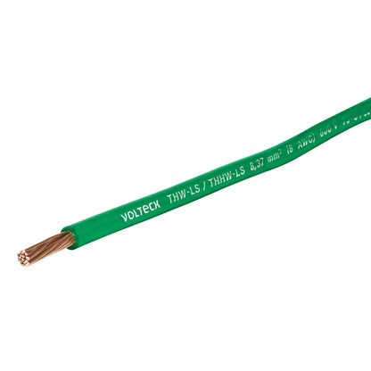 ROLLO DE 100M DE CABLE  THHW-LS #12 AWG VERDE, VOLTECK 46064 *