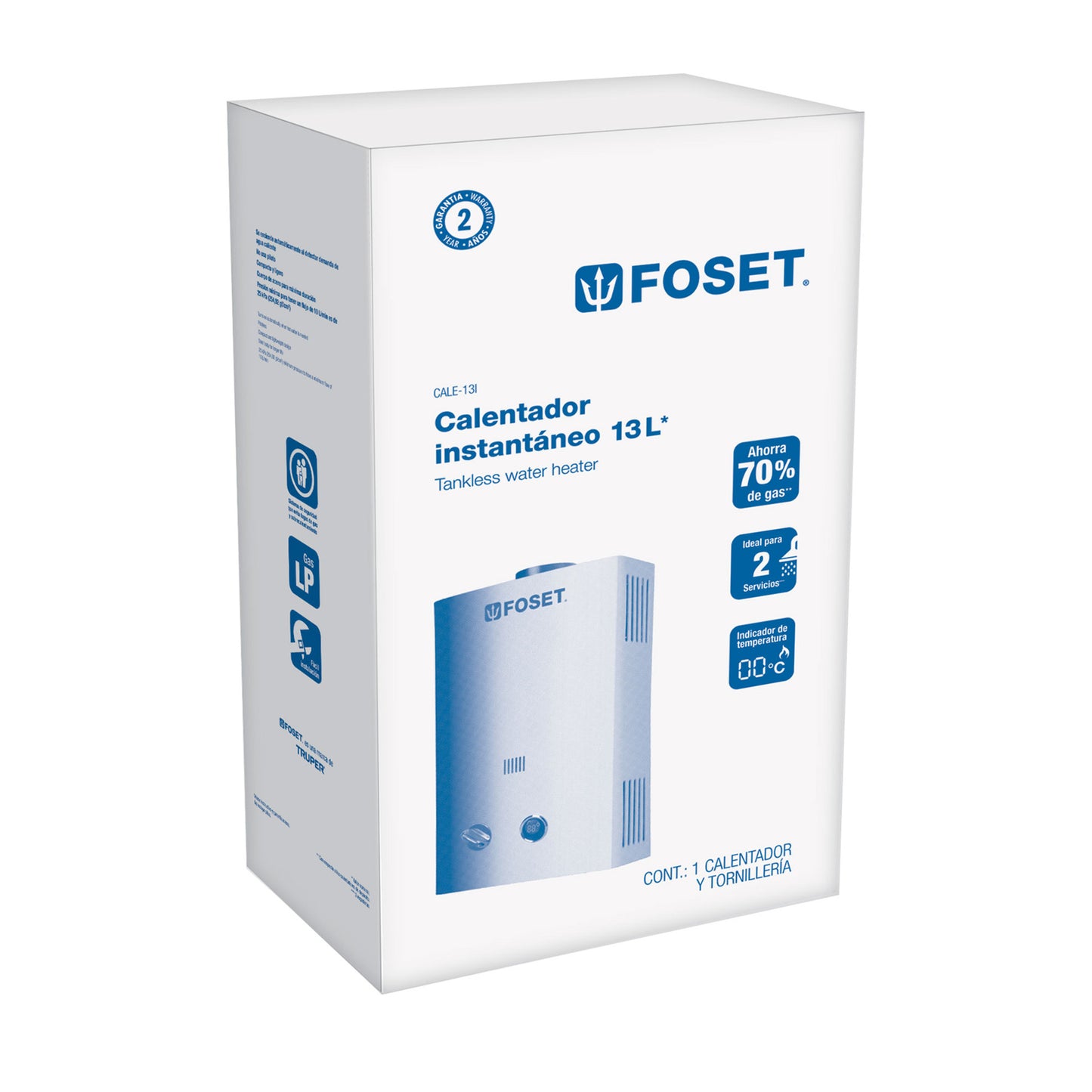 CALENTADOR DE PASO INSTANTÁNEO, 13L, GAS LP, 2 SERVICIOS 43051 *
