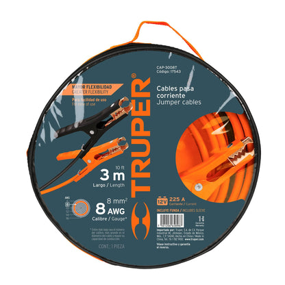 CABLES PASA CORRIENTE TRUPER 3M CALIBRE 8 AWG
