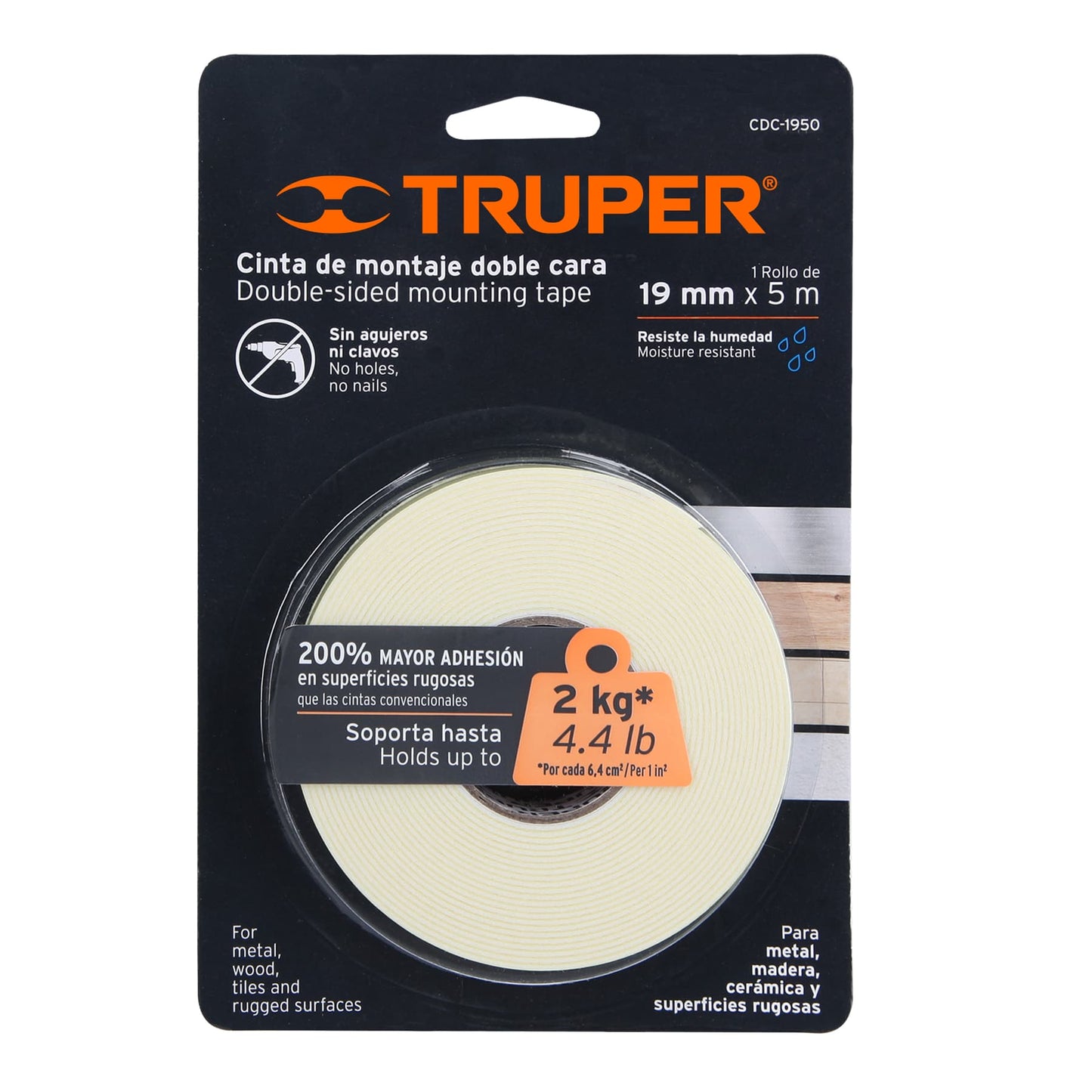 CINTA DOBLE CARA 19MM X 5M 11725 *