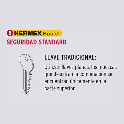CERRADURA HERMEX BASIC LATON ANTIGUO 23673 *