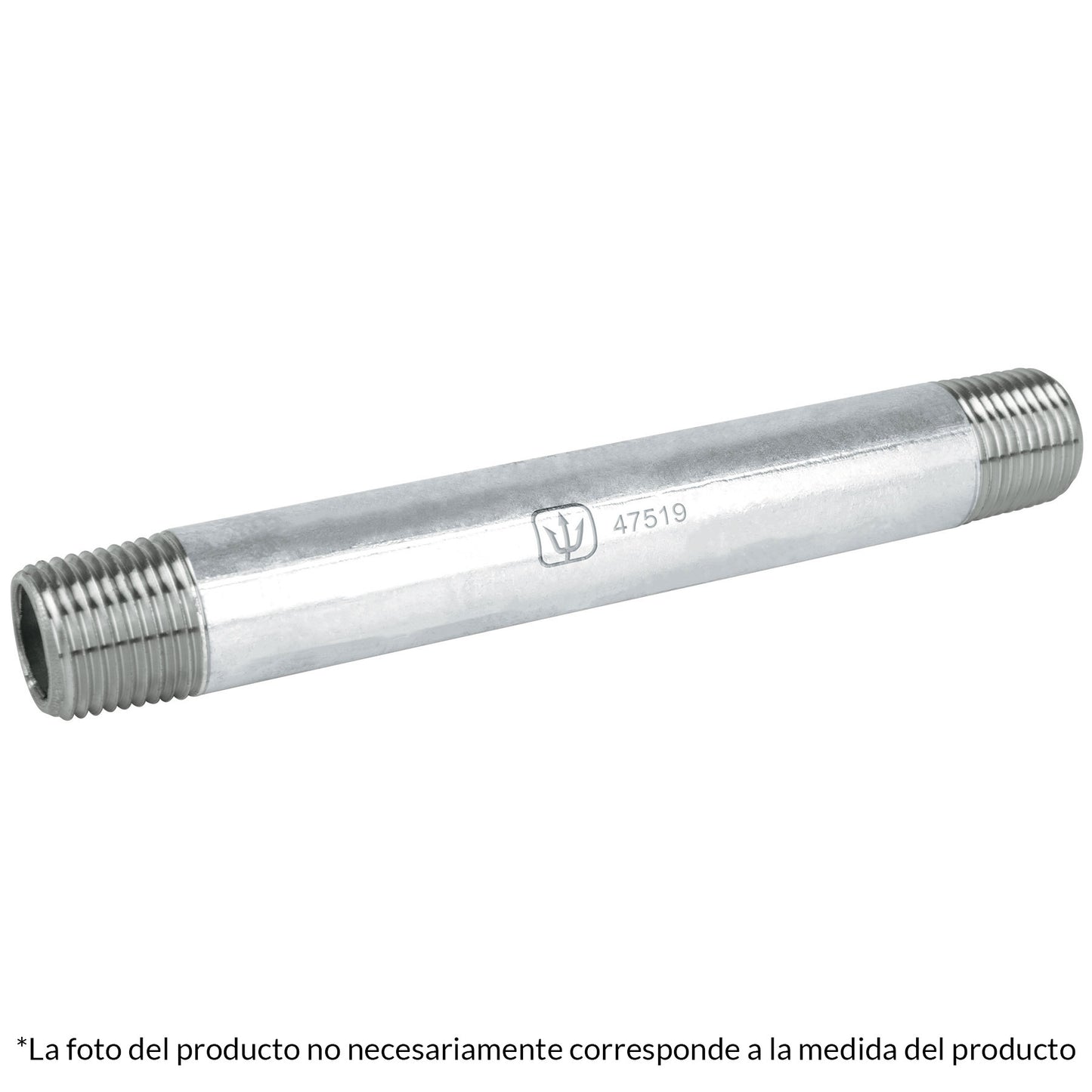 NIPLE, ACERO GALVANIZADO, 1/2' X 12'', CÉDULA 40 47521 *