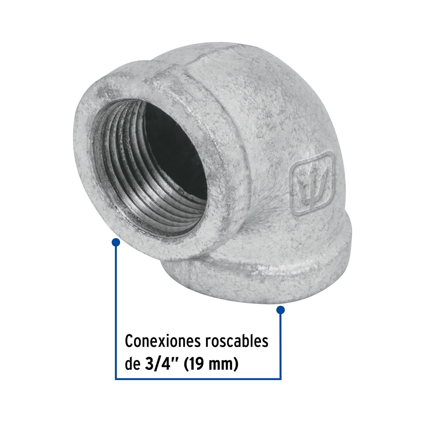 CODO 90° ACERO GALVANIZADO DE 3/4", FOSET 47558 *