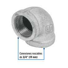 Cargar imagen en el visor de la galería, CODO 90° ACERO GALVANIZADO DE 3/4&quot;, FOSET 47558 P
