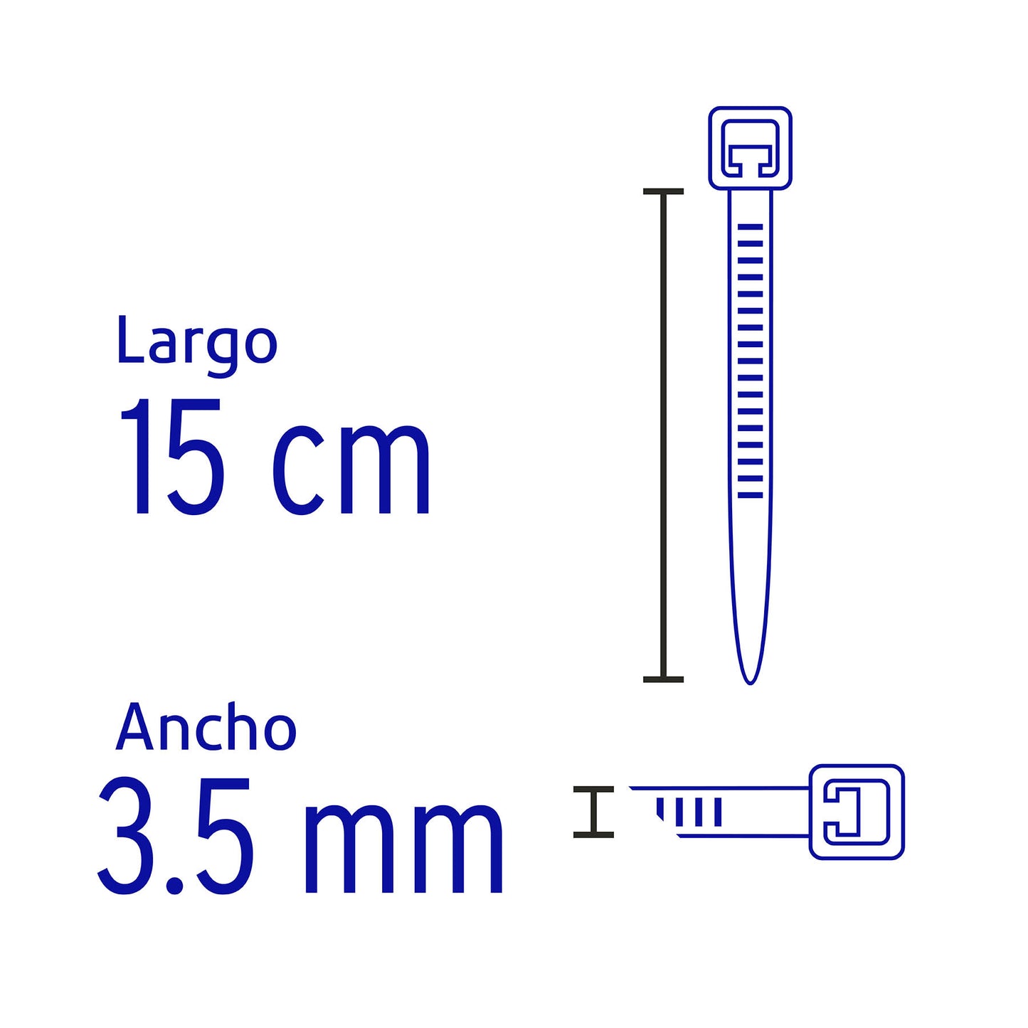 BOLSA CON 50 CINCHOS PLÀSTICOS 40 LB, 150x3.5MM,NEGROS 44323 *