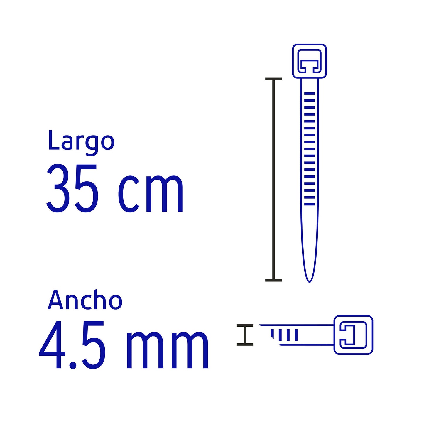 BOLSA CON 25 CINCHOS PLÀSTICOS 50 LB, 350x4.5, NATURALES 44309 *