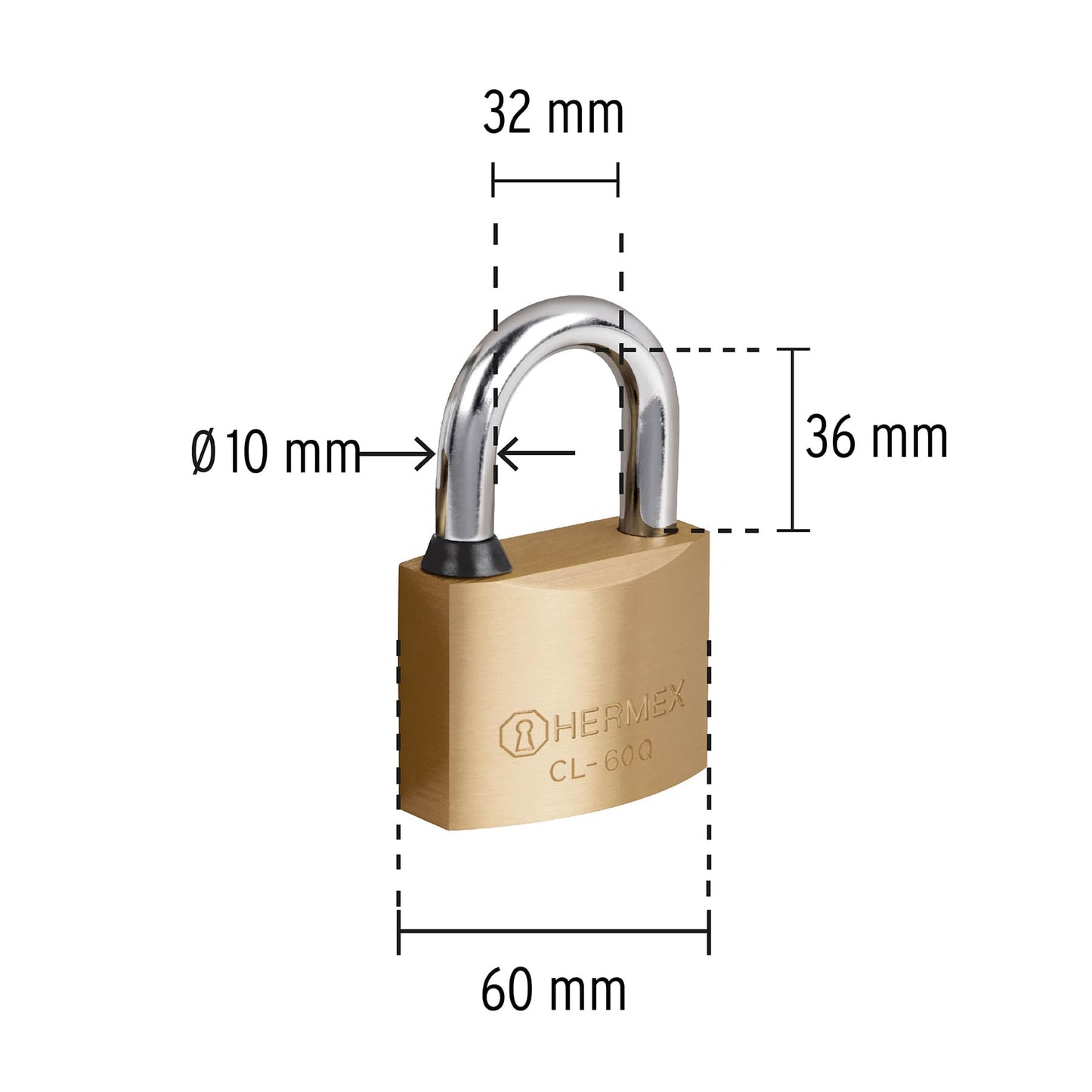 CANDADO DE LATÒN, 60MM, GC, LLAVE DE PUNTOS, BLÌSTER 43302 N