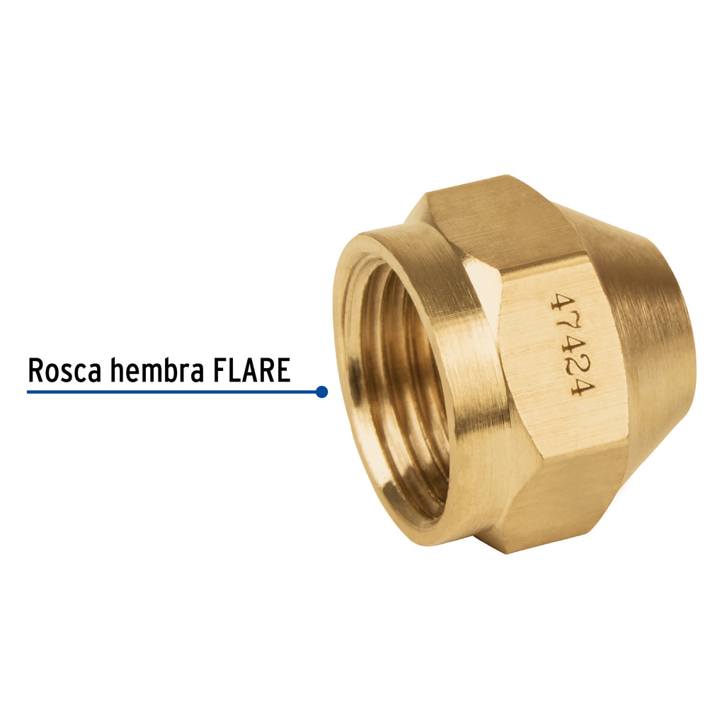 TAPÓN HEMBRA DE LATÓN DE 3/8", FOSET 47424 P