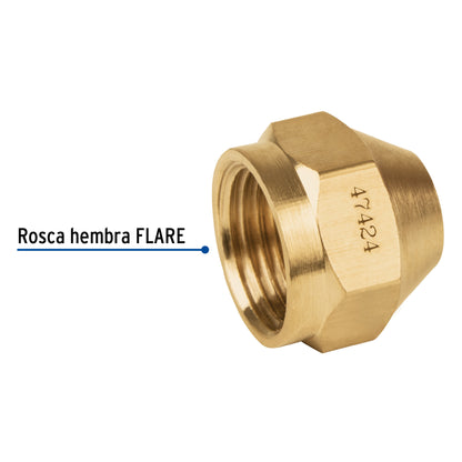 TAPÓN HEMBRA DE LATÓN DE 3/8", FOSET 47424 P