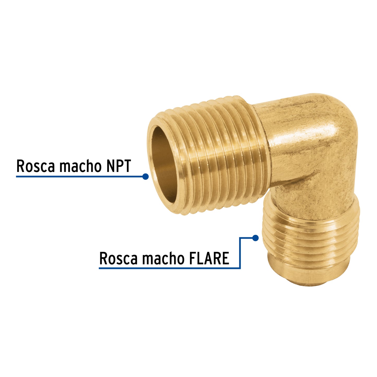 CODO TERMINAL A 90° DE LATÓN 3/8 X 3/8", FOSET 47401 N