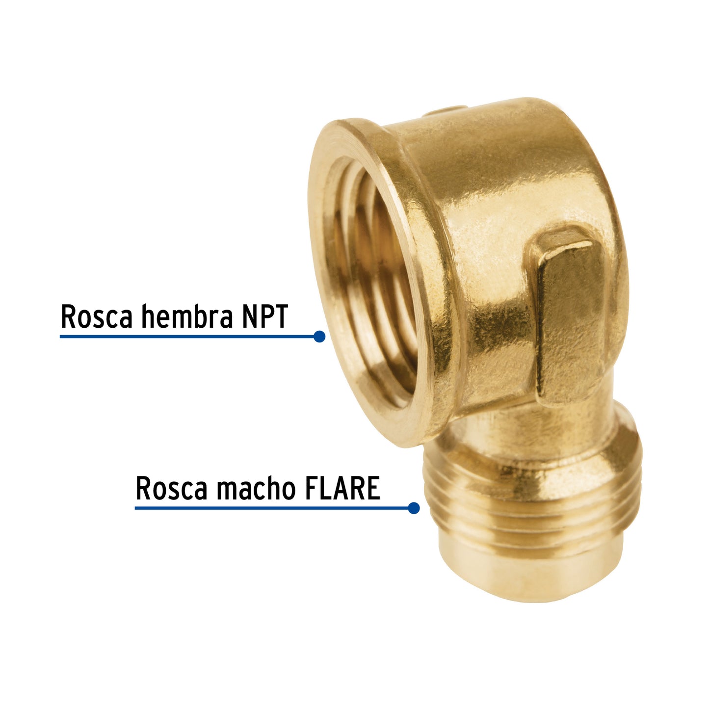 CODO PARA ESTUFA A 90° DE LATÓN DE 1/2 X 1/2", FOSET 47405 N