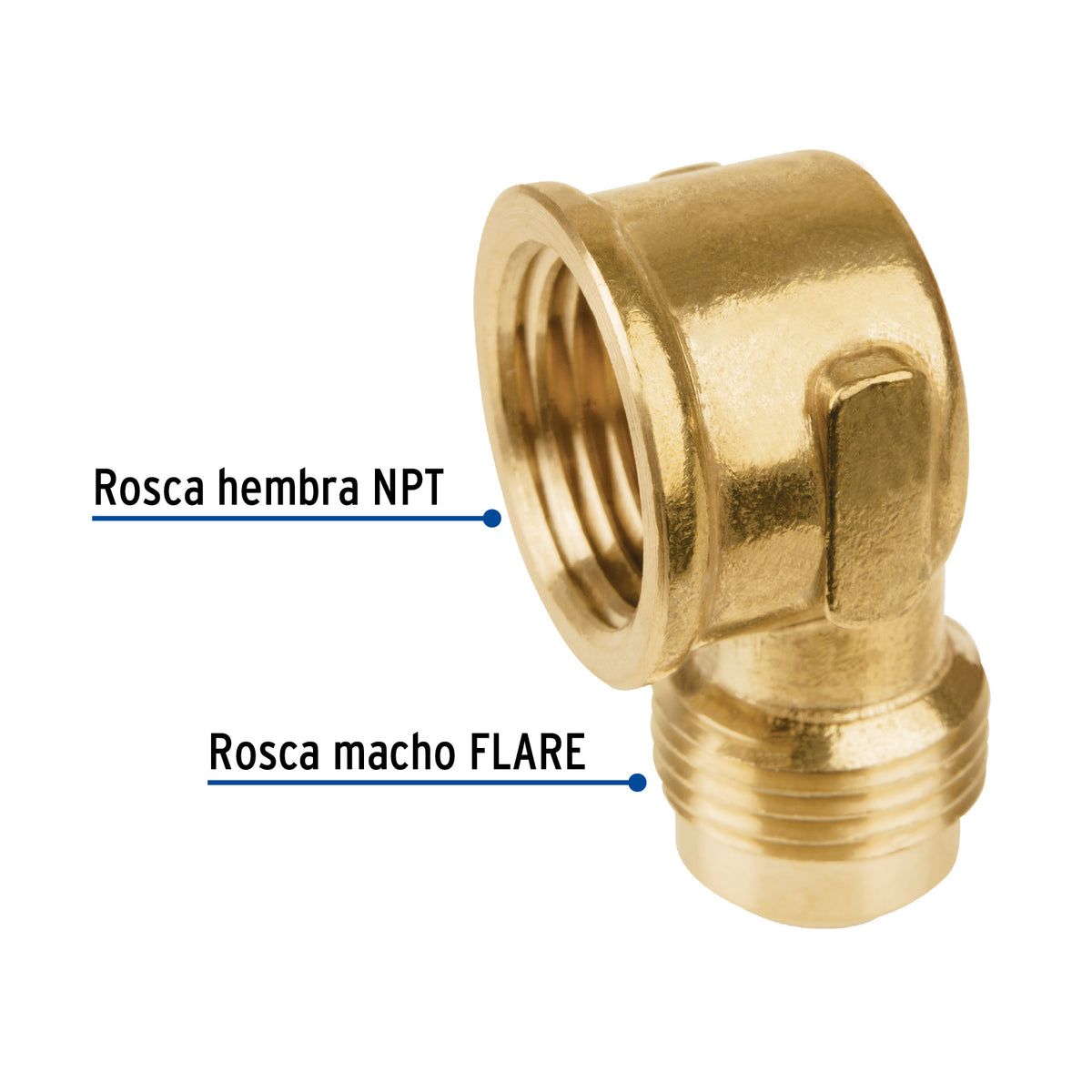 CODO PARA ESTUFA A 90° DE LATÓN DE 1/2 X 1/2", FOSET 47405 N