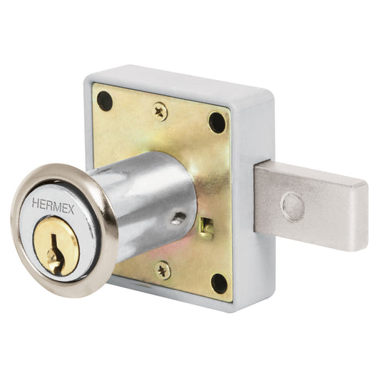 CERRADURA PARA MUEBLE, MODELO 25, CROMO, HERMEX 43559 *