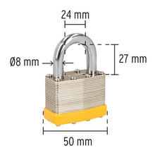 Cargar imagen en el visor de la galería, JGO 4 CANDADOS LAMINADO 50MM HERMEX 20508 *
