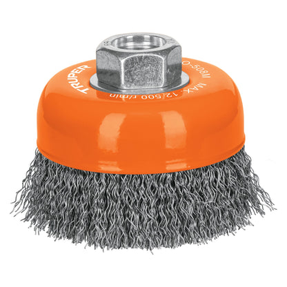 CARDA DE COPA, ALAMBRE ONDULADO, 3',MILIMÉTRICA PARA ESMERIL 14180 *