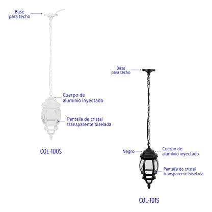 ARBOTANTES TIPO FAROL COLGANTES