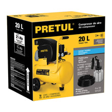 Cargar imagen en el visor de la galería, KIT COMPRESOR 20L, 2-1/2 HP, MANGUERA Y PISTOLA, PRETUL 24357 P
