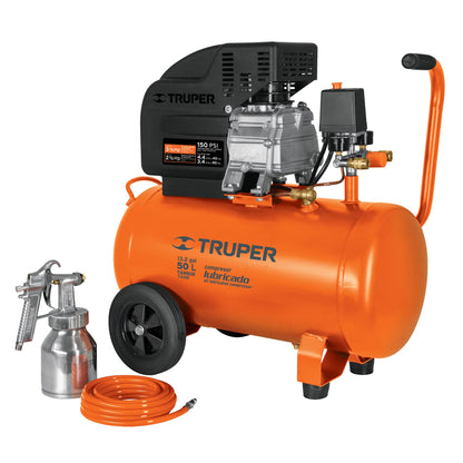 COMPRESOR 50 L, 3-1/2 HP, MANGUERA DE PVC Y PISTOLA 16095 *