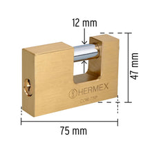 Cargar imagen en el visor de la galería, CANDADO DE SEGURIDAD HERMEX BASIC 75MM 23512 *
