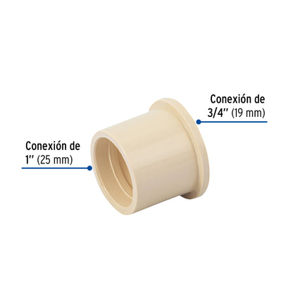 REDUCCIÒN BUSHING DE CPVC, 1" X 3/4", FOSET 45064 *