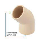 CODO 45° DE CPVC DE 3/4", FOSET 45087 *
