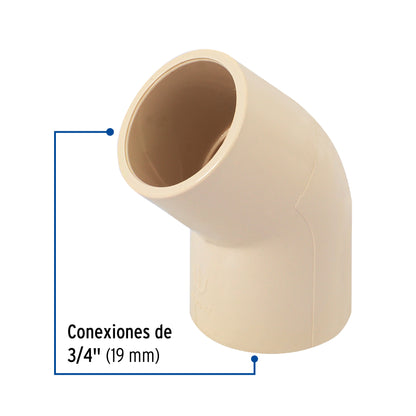 CODO 45° DE CPVC DE 3/4", FOSET 45087 P