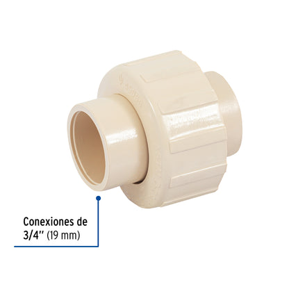 TUERCA UNIÓN LISA DE CPVC 3/4", FOSET 45056 *