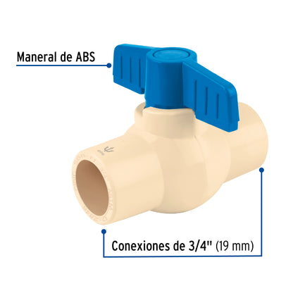 VÁLVULA DE ESFERA DE CPVC 3/4", FOSET 45048 P
