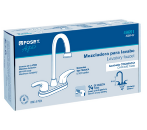 MEZCLADORA P/LAVABO, MANERALES PALANCA, CROMO AQUA 49691 N