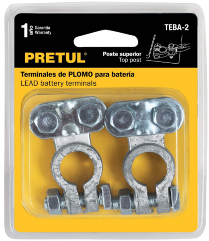 JGO TERMINALES P/BATERIA, POSTE, SUPERIOR, PLOMO, PRETUL 23041 *