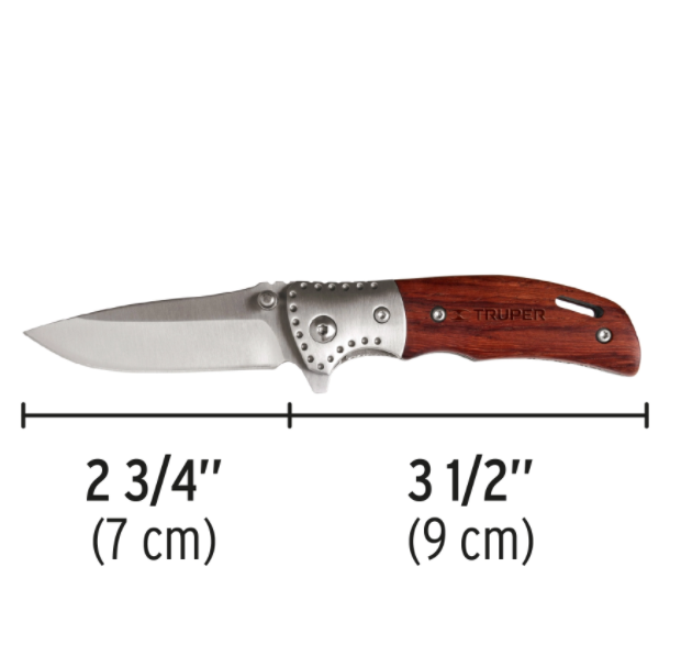 NAVAJA ABATIBLE 3" MANGO DE MADERA TRUPER 13889 *