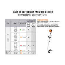 Cargar imagen en el visor de la galería, DESBROZADORA A GASOLINA 26 CC MANGO &quot;D&quot;, 17&quot; DE CORTE 12496 N
