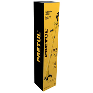 DESBROZADORA ELÉCTRICA 300 W MANGO "D", 9" CORTE, PRETUL 25043 N