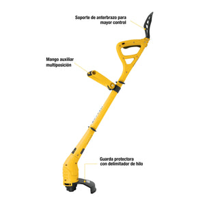 DESBROZADORA ELÉCTRICA 300 W MANGO "D", 9" CORTE, PRETUL 25043 N