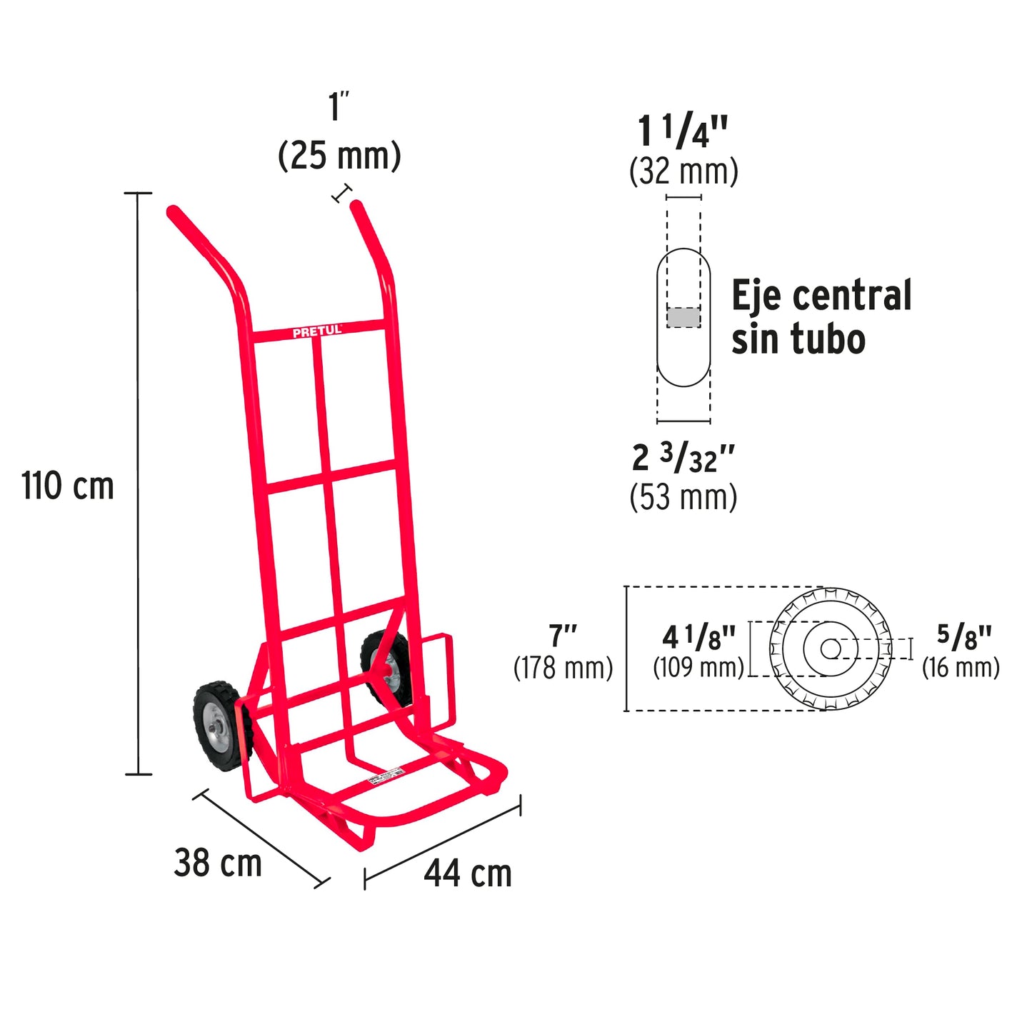 DIABLO DE CARGA 200KG RUEDAS SOLIDAS, DOBLE BALERO 44476 *