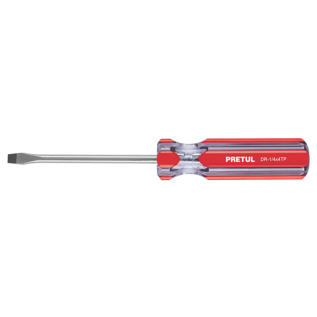 DESARMADOR PLANO 1/4 X 4" MANGO DE PVC, PRETUL 21459 *