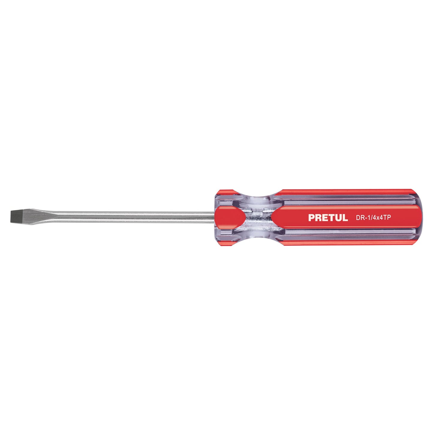 DESARMADOR PLANO 1/4 X 4" MANGO DE PVC, PRETUL 21459 *