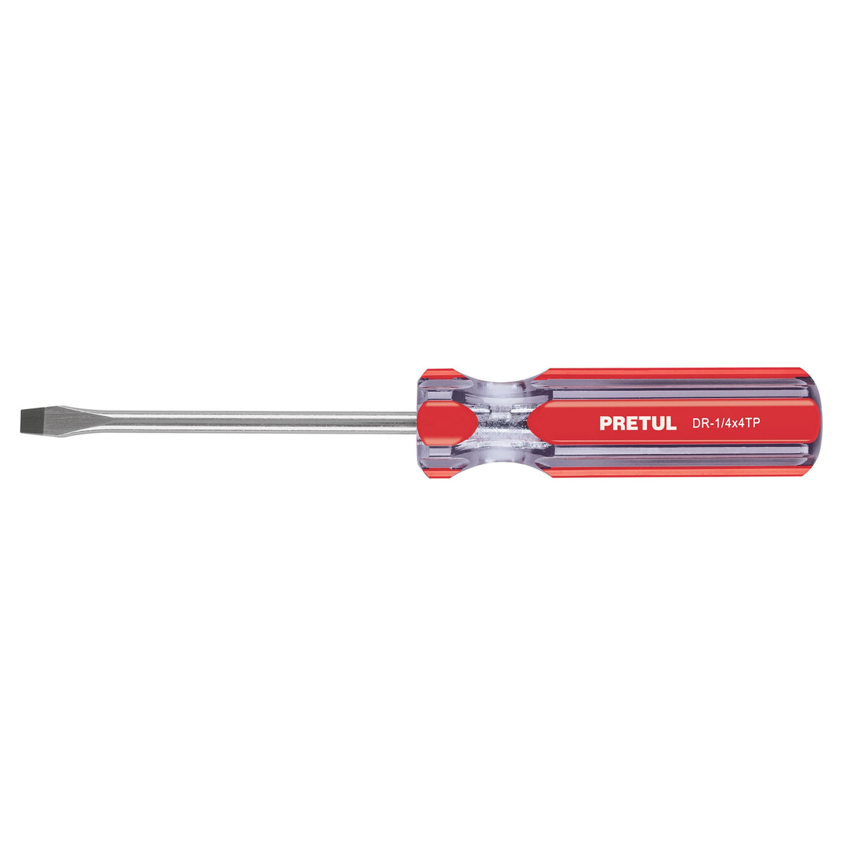 DESARMADOR PLANO 1/4 X 4" MANGO DE PVC, PRETUL 21459 *