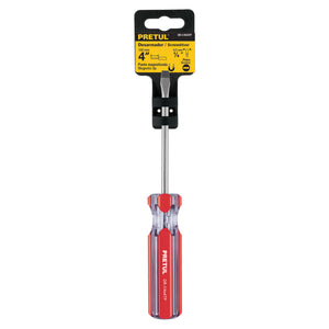 DESARMADOR PLANO 1/4 X 4" MANGO DE PVC, PRETUL 21459 P