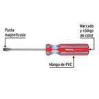 DESARMADOR PLANO 1/4 X 4" MANGO DE PVC, PRETUL 21459 *