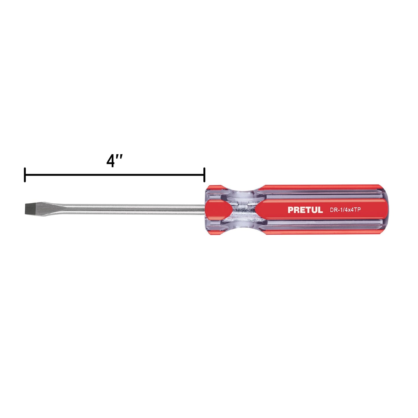 DESARMADOR PLANO 1/4 X 4" MANGO DE PVC, PRETUL 21459 *