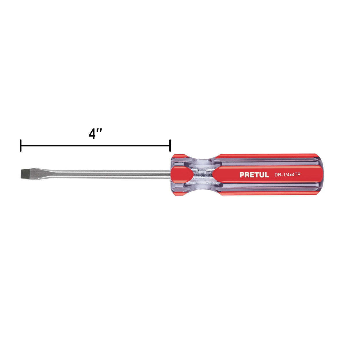 DESARMADOR PLANO 1/4 X 4" MANGO DE PVC, PRETUL 21459 *