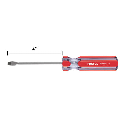 DESARMADOR PLANO 1/4 X 4" MANGO DE PVC, PRETUL 21459 *