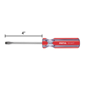 DESARMADOR PLANO 1/4 X 4" MANGO DE PVC, PRETUL 21459 P