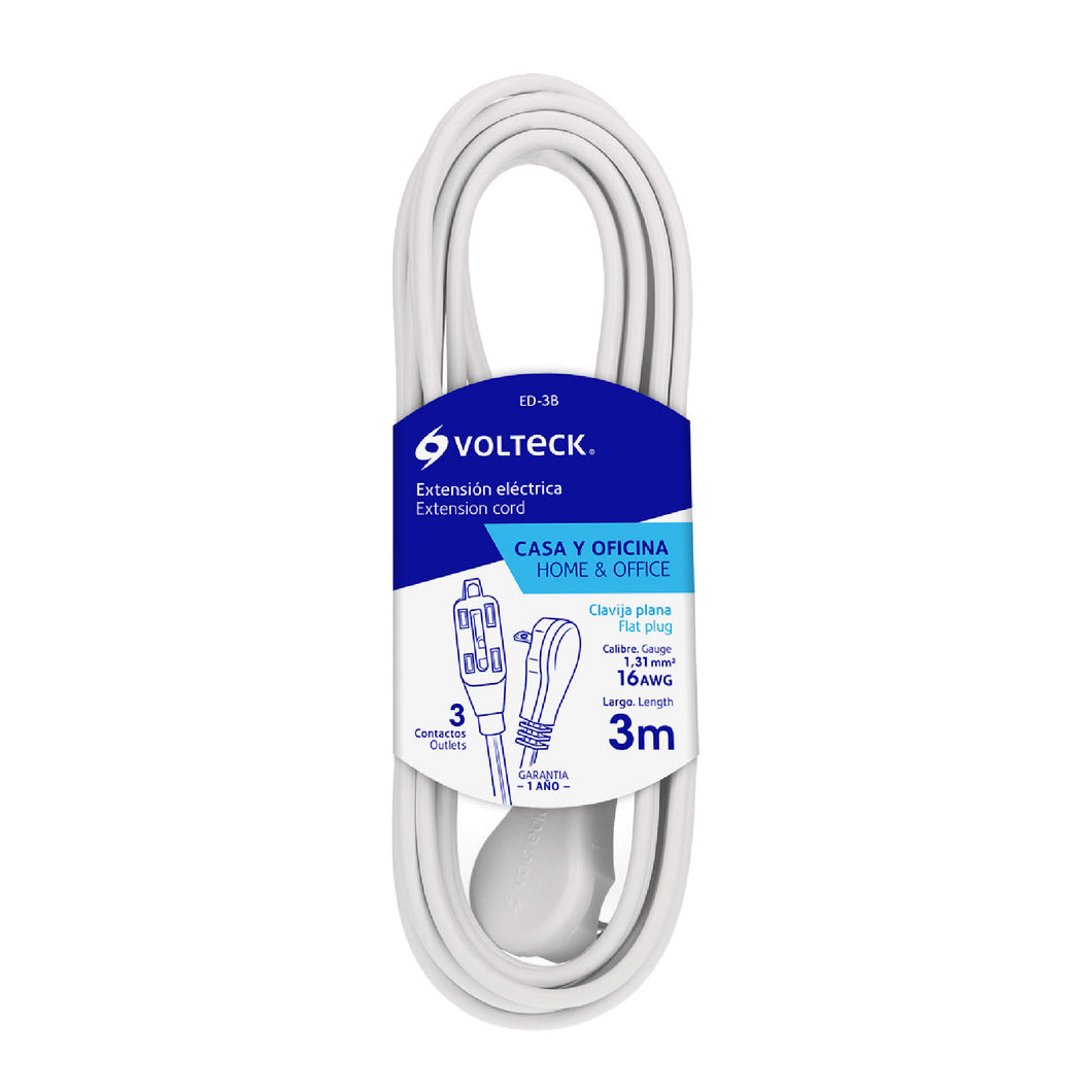EXTENSIÓN ELECTRICA DOMESTICA 3MTS BLANCA 48006 P